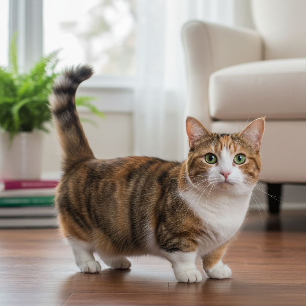 曼基貓的典型外觀特徵展示